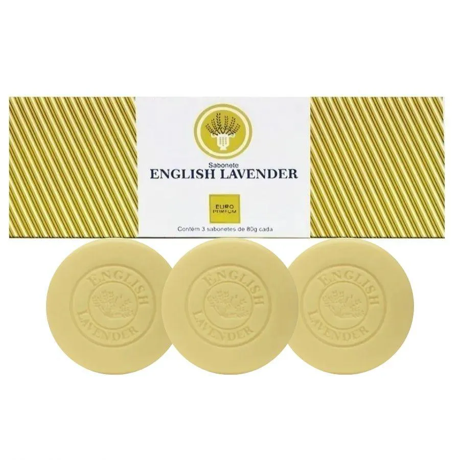 Kit Sabonetes em Barra English Lavender (3 Un de 80G Cada) - Euro Parfum