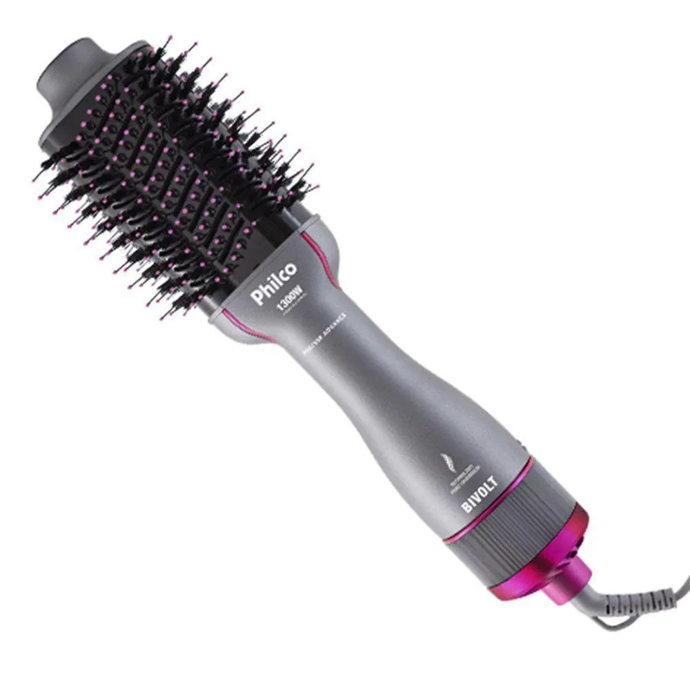 Escova Secadora Philco Advance 4 em 1 1300W Pes25Sr Cinza/Rosa Bivolt