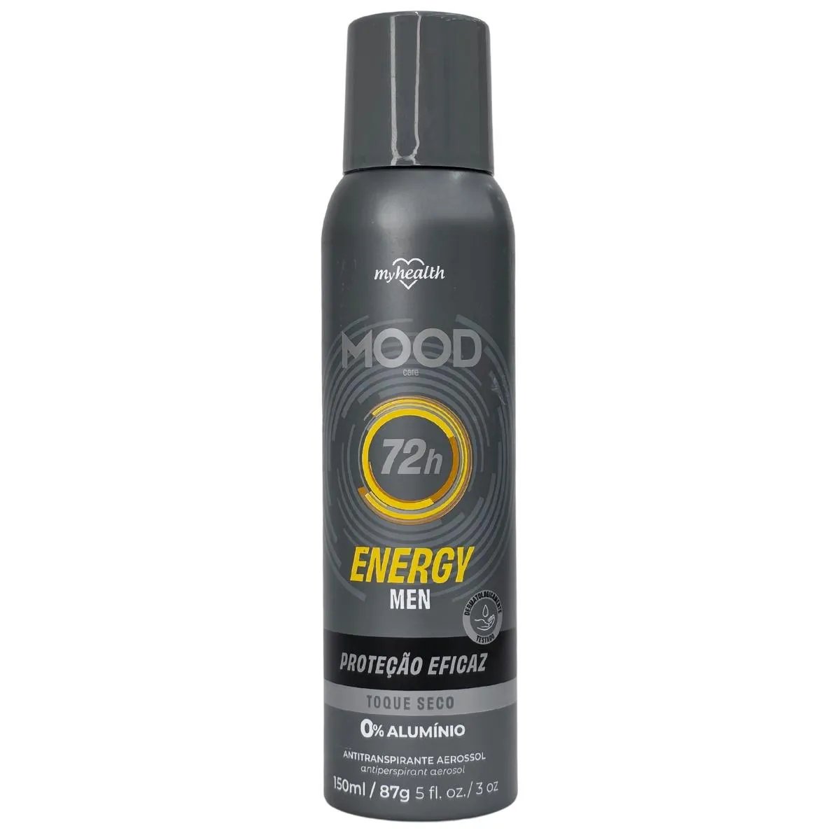 Desodorante Antitranspirante Aerossol sem Alumínio Energy Men Mood Care My Health 150Ml / 87G