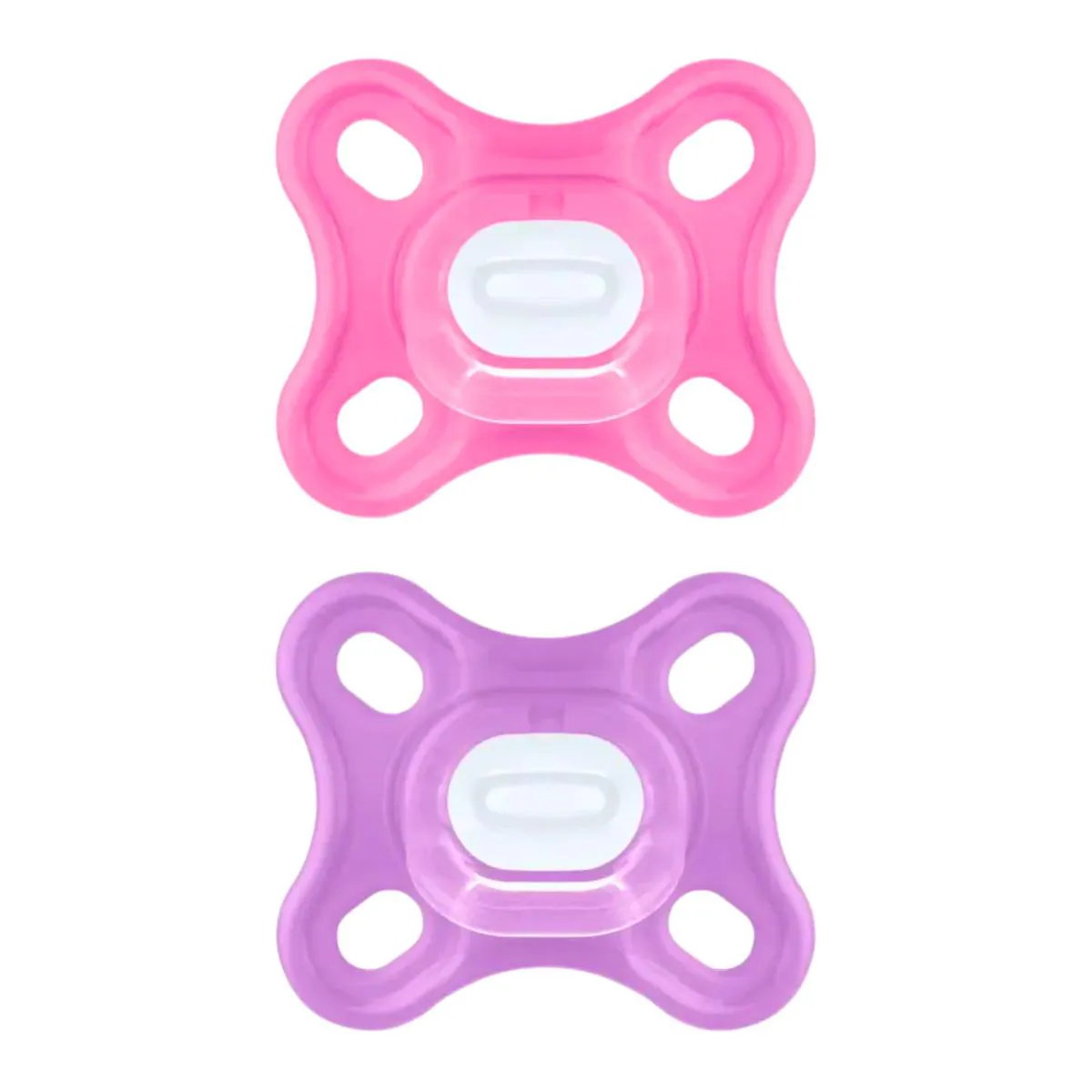 Kit 2 Chupetas Confort 100% Silicone 0-2 Meses Rosa - Mam
