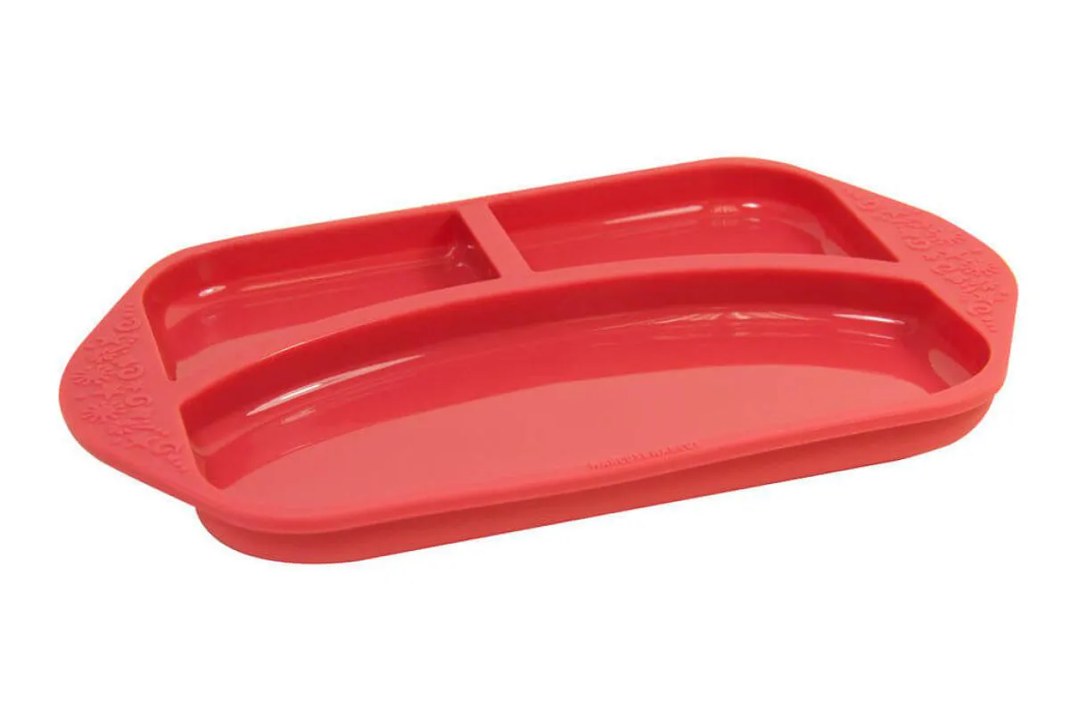 Prato com Divisórias em Silicone Leão Vermelho - Marcus&Marcus