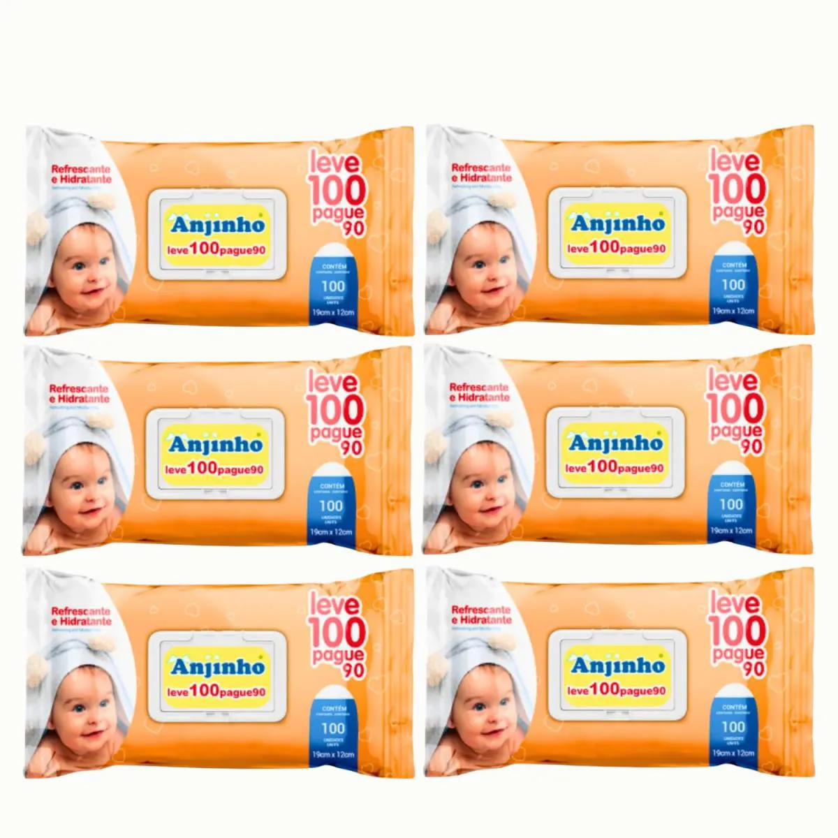 Kit C6 Lenço Umedecido Leve 100 Pague 90 - Anjinho