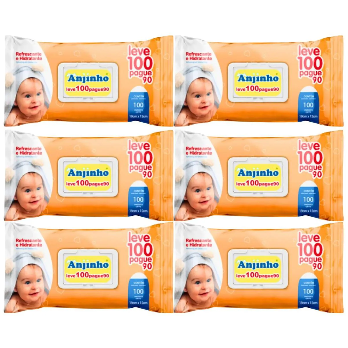 Kit C6 Lenço Umedecido Anjinho Leve 100 Pague 90