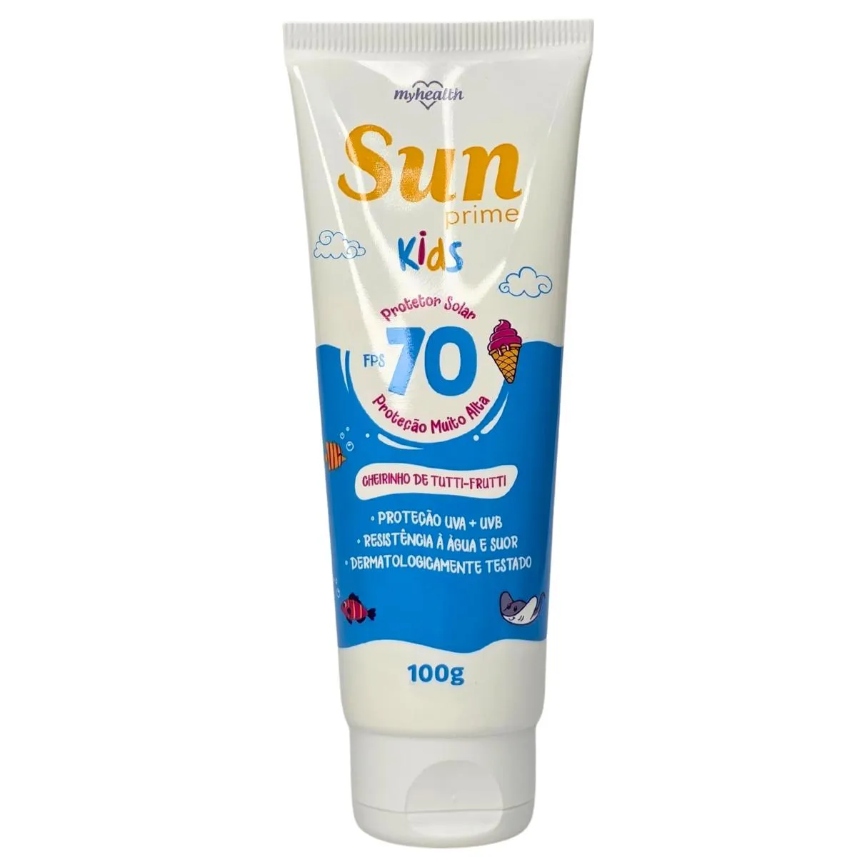 Protetor Solar Fps 70 Kids Cheirinho de Tutti-Frutti Sun Prime My Health 100G
