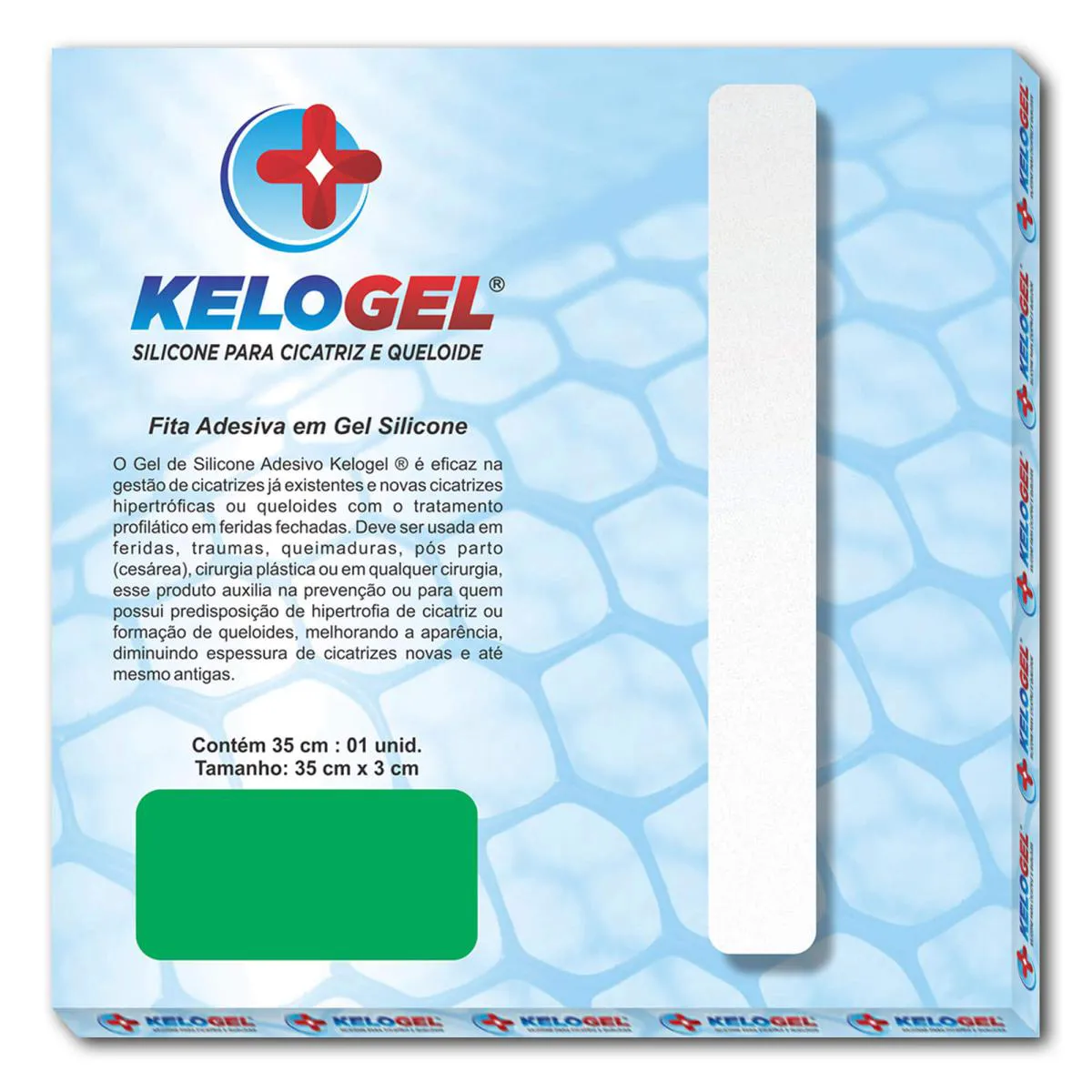 Kit 2 Tratamento 90 Dias - 3 Fitas Silicone de 35Cm Kelogel