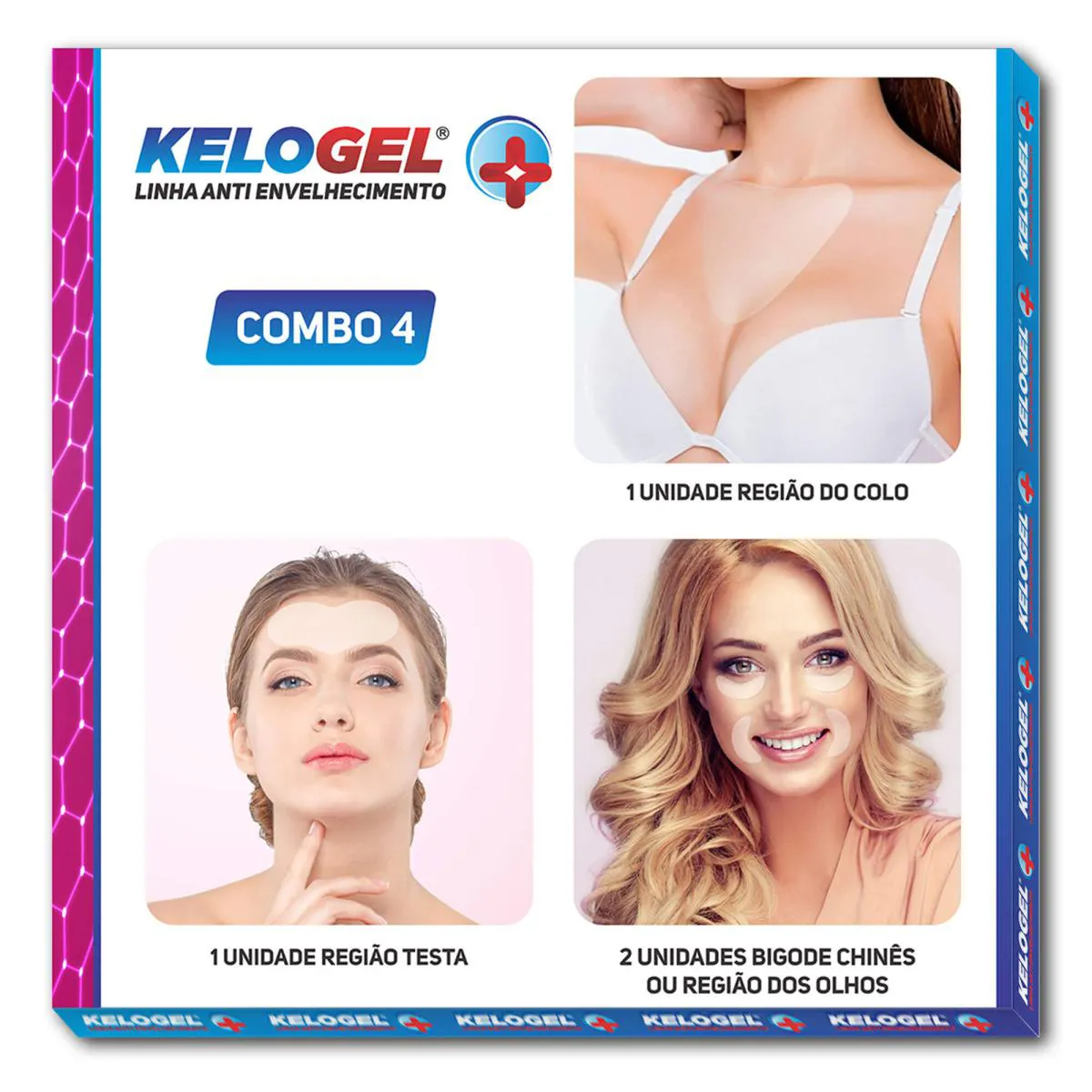 Silicone Antissinais Kit4 com 1 Colo + 1 Testa+ 2Un Olhos