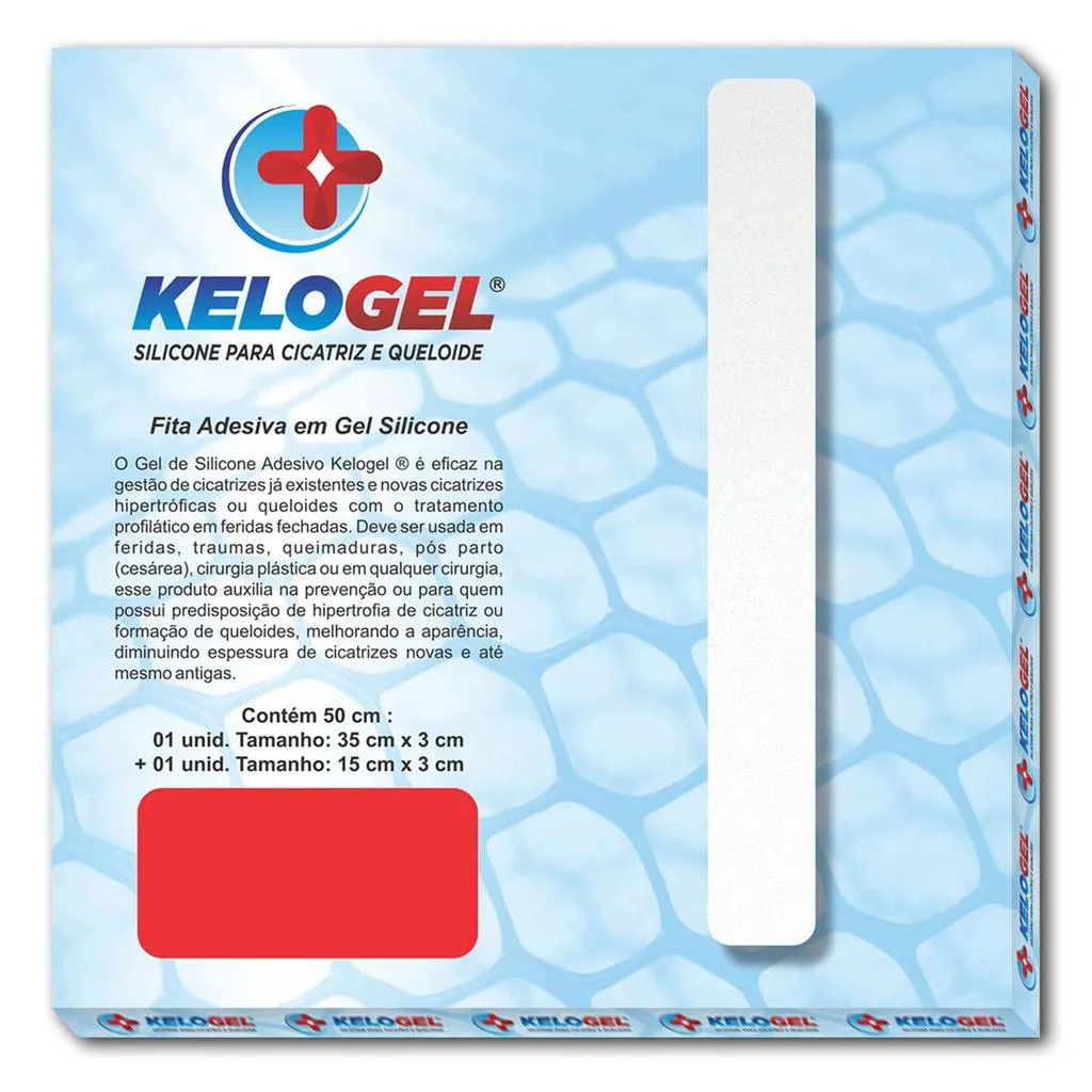 Placa em Gel de Silicone para Cicatriz 50Cmx3Cm Kelogel