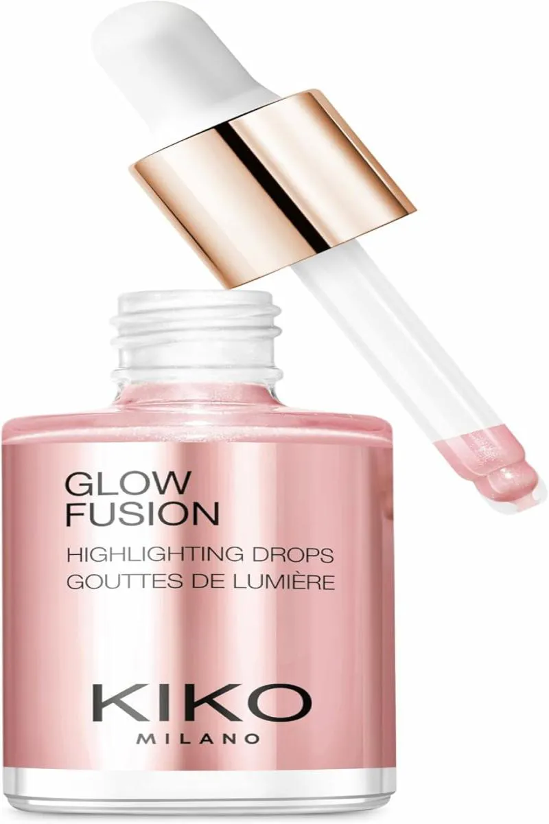 Iluminador Facial Glow Fusion Highlighting Drops Kiko Milano Tom da Maquiagem 01 Platinum Rose