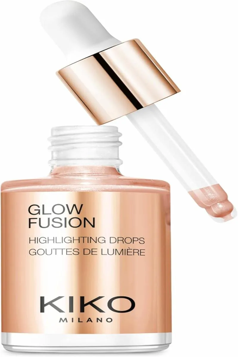 Iluminador Facial Glow Fusion Highlighting Drops Kiko Milano Tom da Maquiagem 02 Dourado