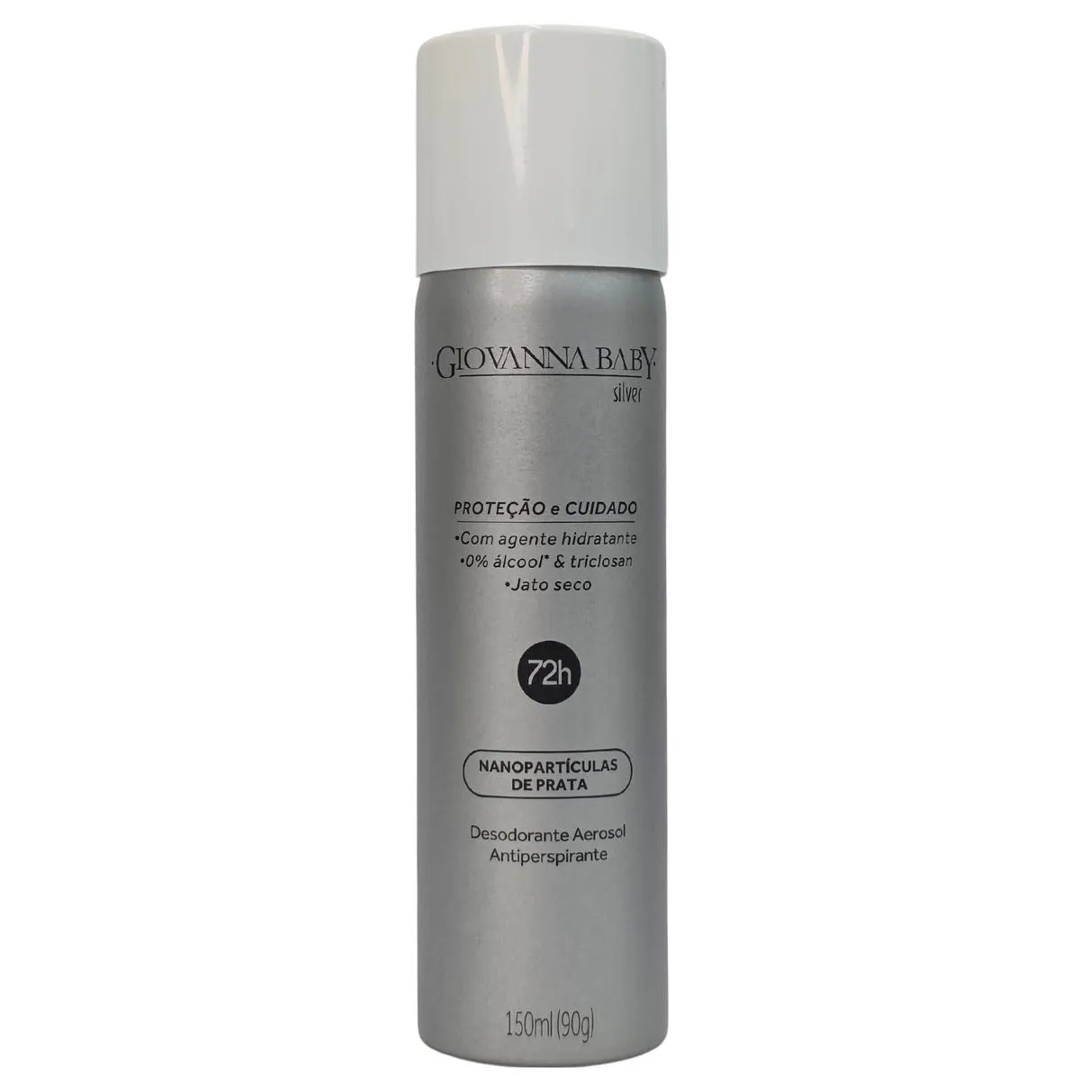 Desodorante Aerossol Nanopartículas de Prata Silver 72H Vegano Giovanna Baby 150Ml / 90G