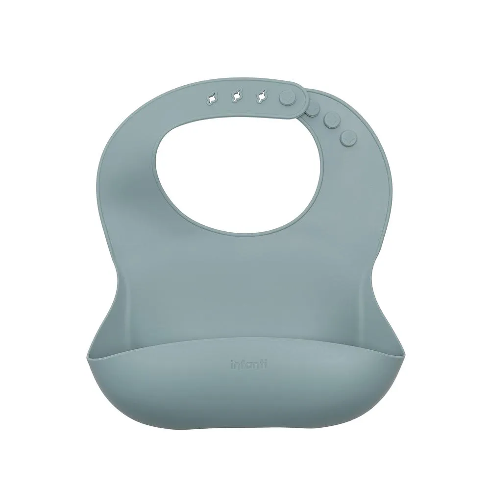 Babador de Silicone com Pega Migalhas Piccolo Azul - Infanti