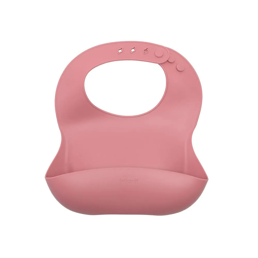 Babador de Silicone com Pega Migalhas Piccolo Rosa - Infanti