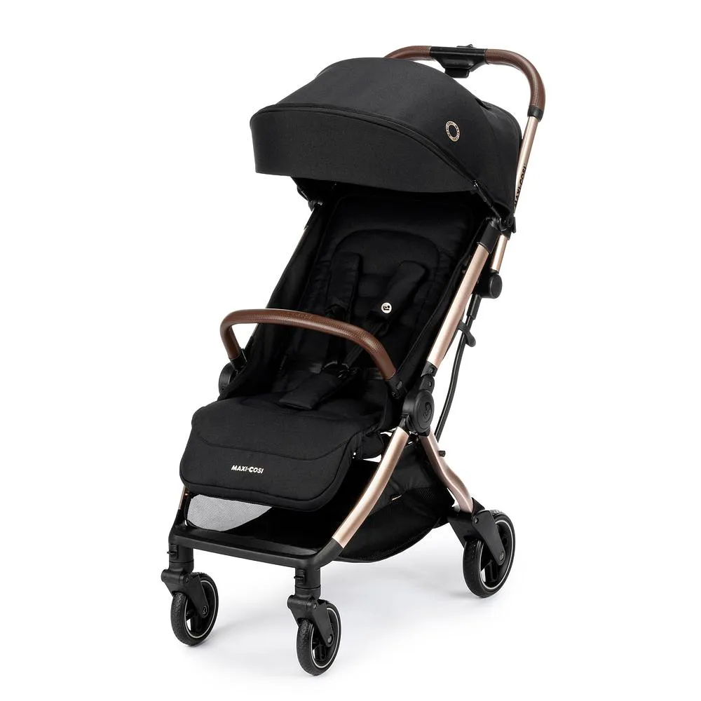 Carrinho com Bebê Conforto Travel System Eva³ Trio 0 a 15 Kg Essential Black Champagne - Maxi-Cosi.