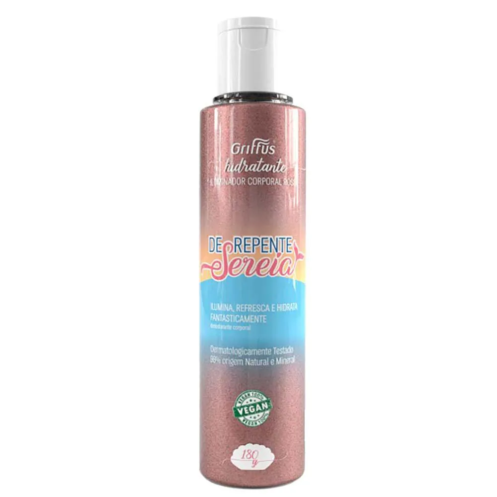 Iluminador Corporal Rose de Repente Sereia Griffus Cosméticos 180g