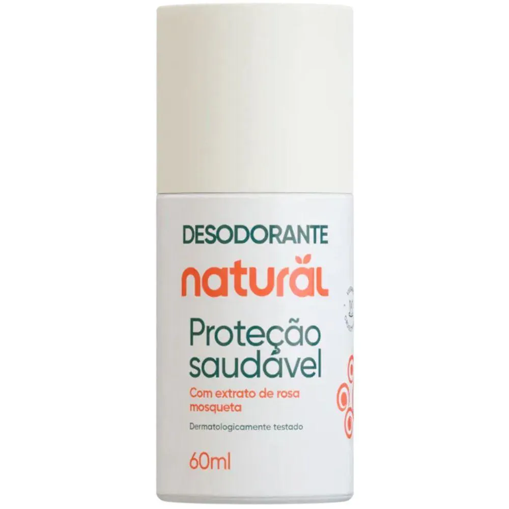 Desodorante Roll-On Natural com Rosa Mosqueta 60Ml - Orgânico Natural