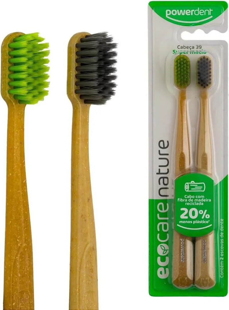 Powerdent Escova Dental Sustentável Ecocarenature 2Un