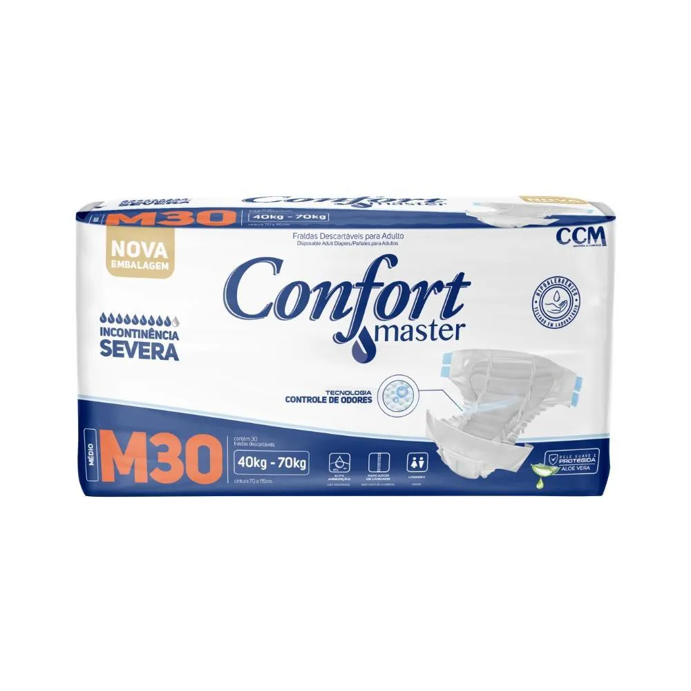 Fralda Geriátrica Confort Master Econômico Incontinência M