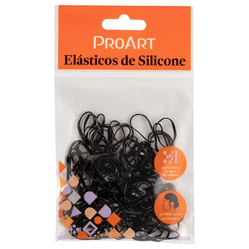 Elasticos de Silicone Proart G Preto 100 UN