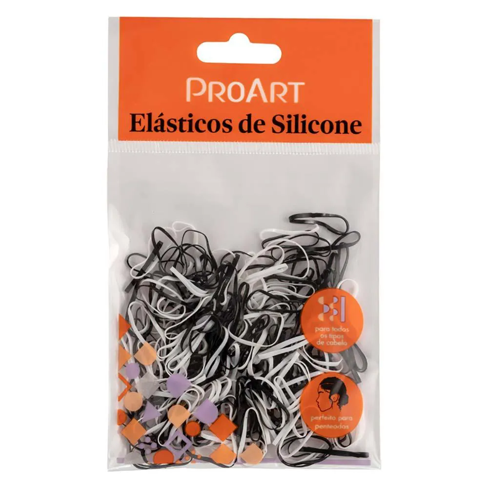 Elasticos de Silicone Proart P Preto e Branco 200 UN