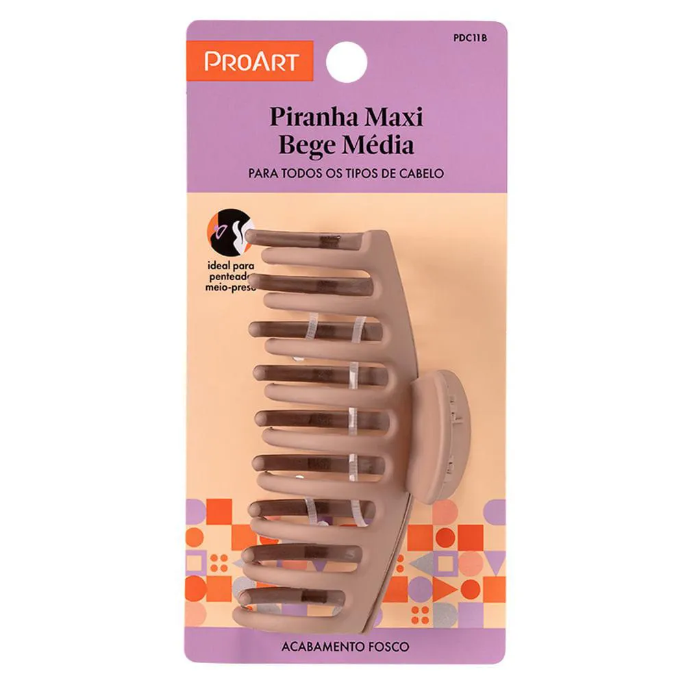 Prendedor de Cabelo Proart Maxi Bege Média 1 Un