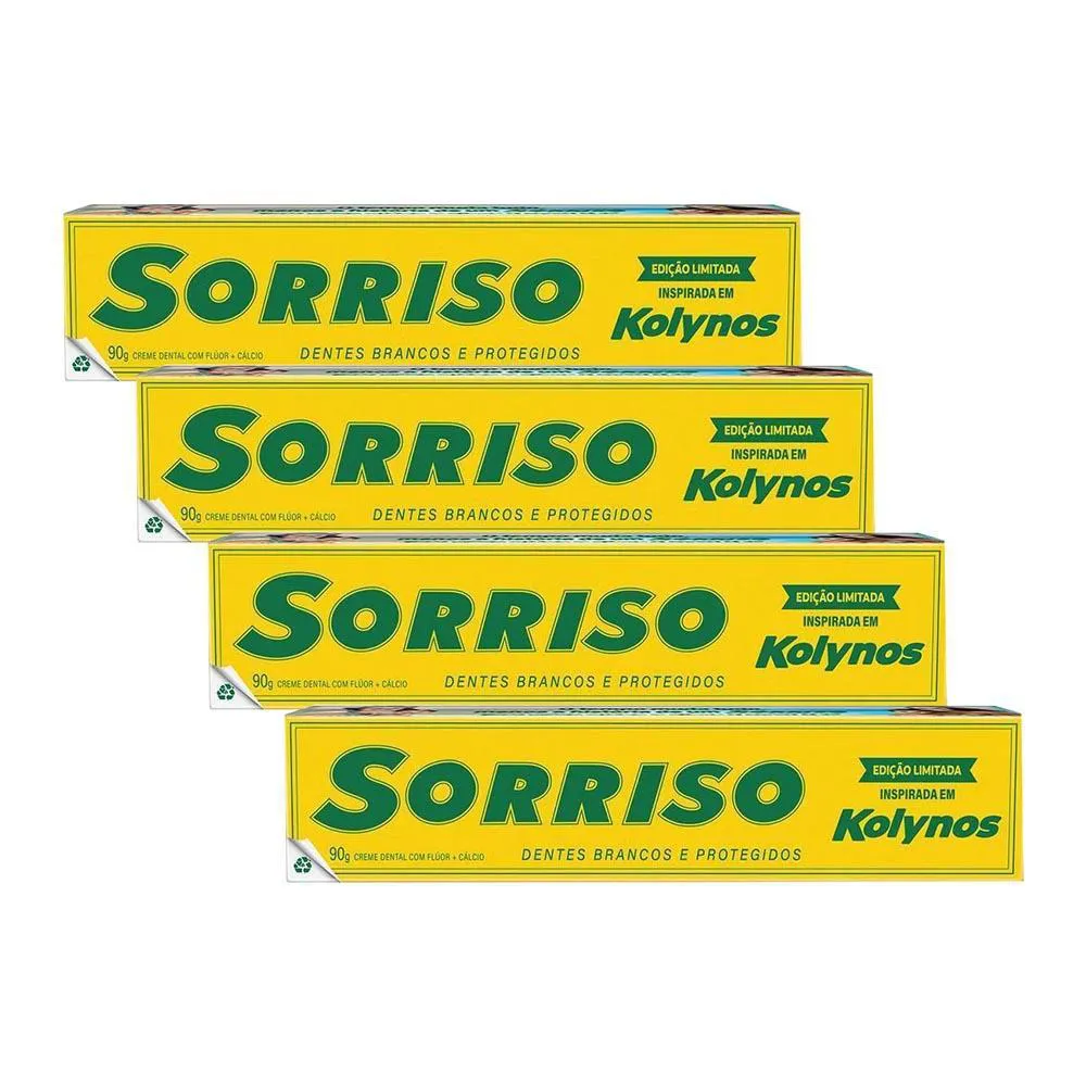 Kit 4 Cremes Dentais Sorriso Edição Limitada Kolynos 90G