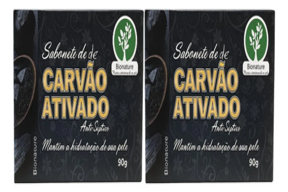 Kit 2 Sabonete de Carvao Ativado 90G - Bionature