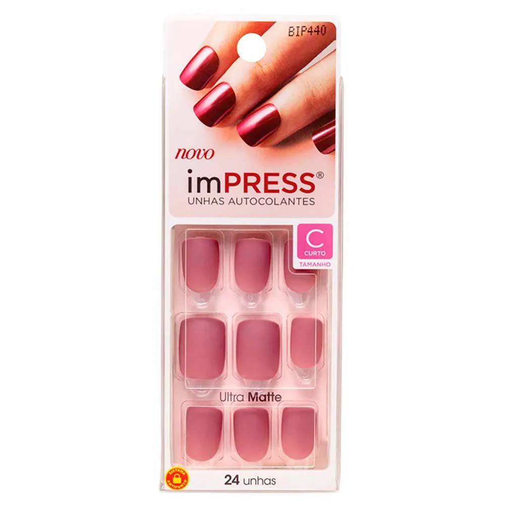 Unhas Postiças Kiss Ny Impress Matte Ct Classic