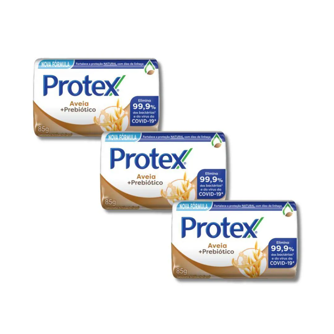 Kit 3 Sabonetes em Barras Protex Aveia + Prebiótico 85G