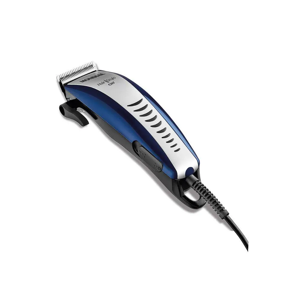 Maquina de Corte de Cabelos Mondial Cr-07 220V Azul 4 Pentes