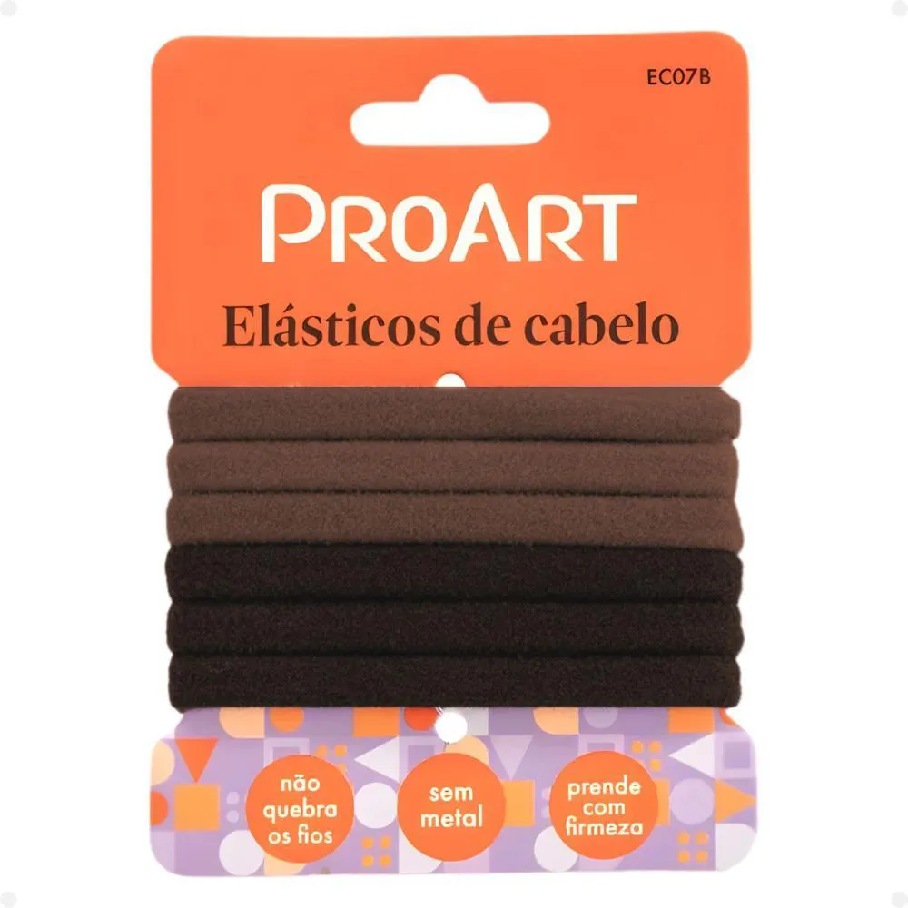 Elásticos de Cabelo Proart Pequeno Cor Marrom Ec07B