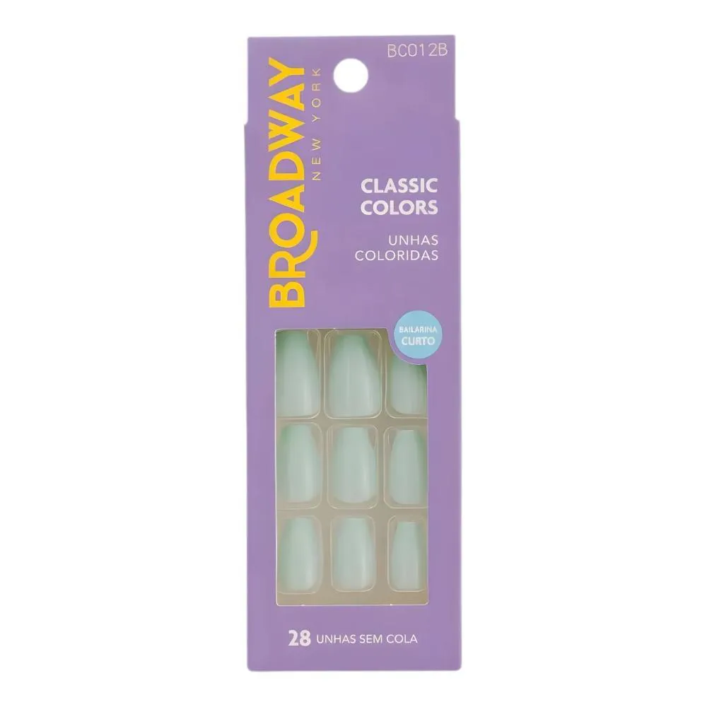 Unhas Postiças Broadway Kiss Ny Classic Colors Bailarina Curto Bordeaux Bco12B