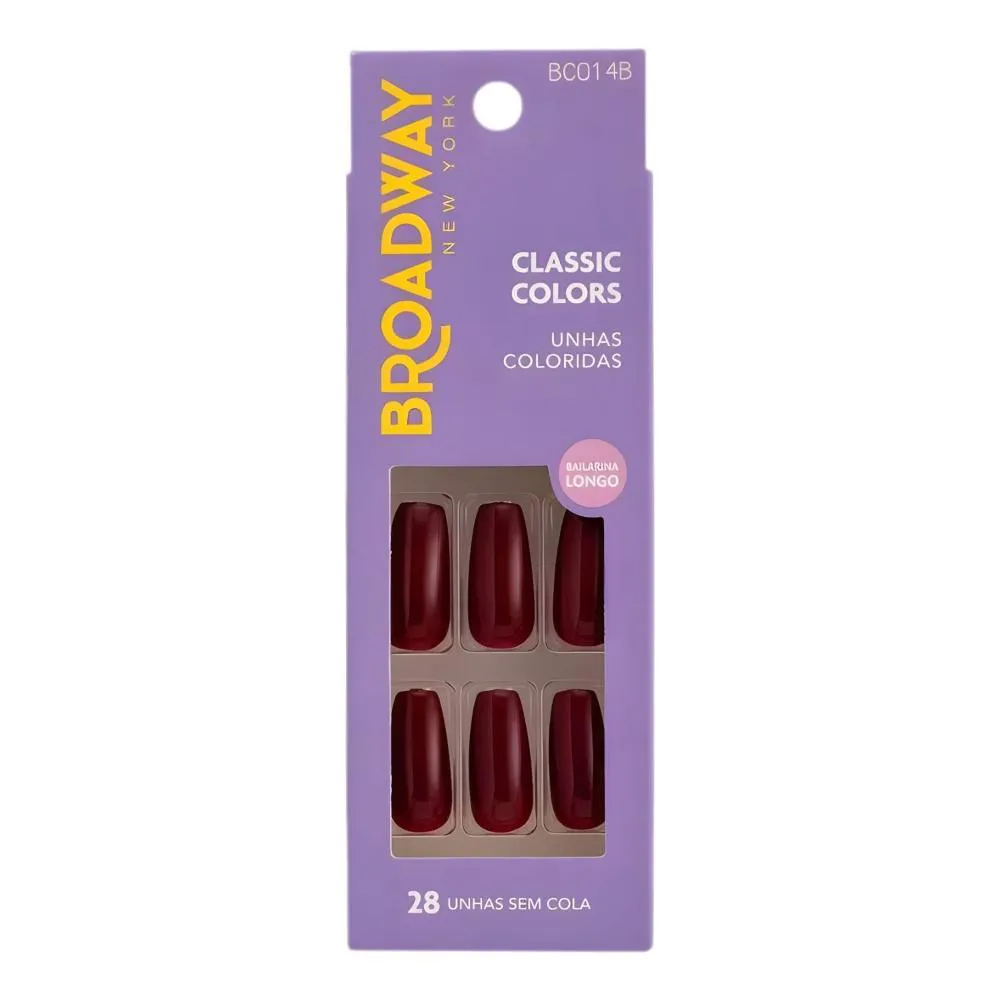 Unhas Postiças Broadway Kiss Ny Classic Colors Bailarina Longo Lavender Bco14B
