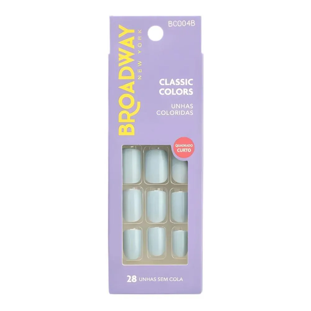 Unhas Postiças Broadway Kiss Ny Classic Colors Quadrado Curto Lipstick Bco04B