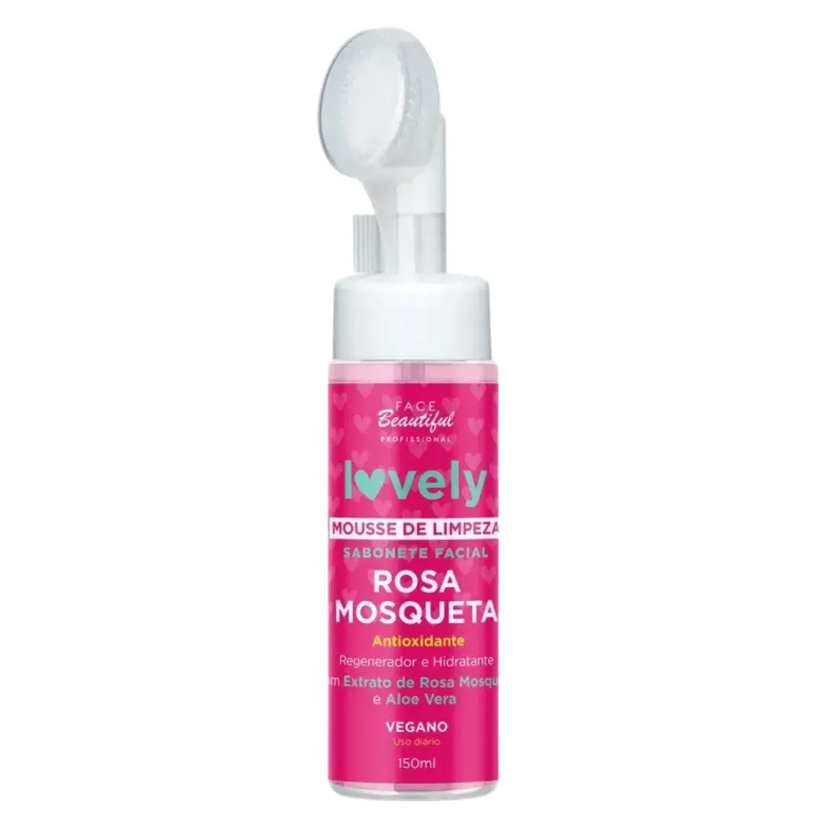Sabonete Facial Mousse Espuma de Limpeza Rosa Mosqueta 150Ml – Face Beautiful | Limpeza Profunda, Hidratação, Skincare