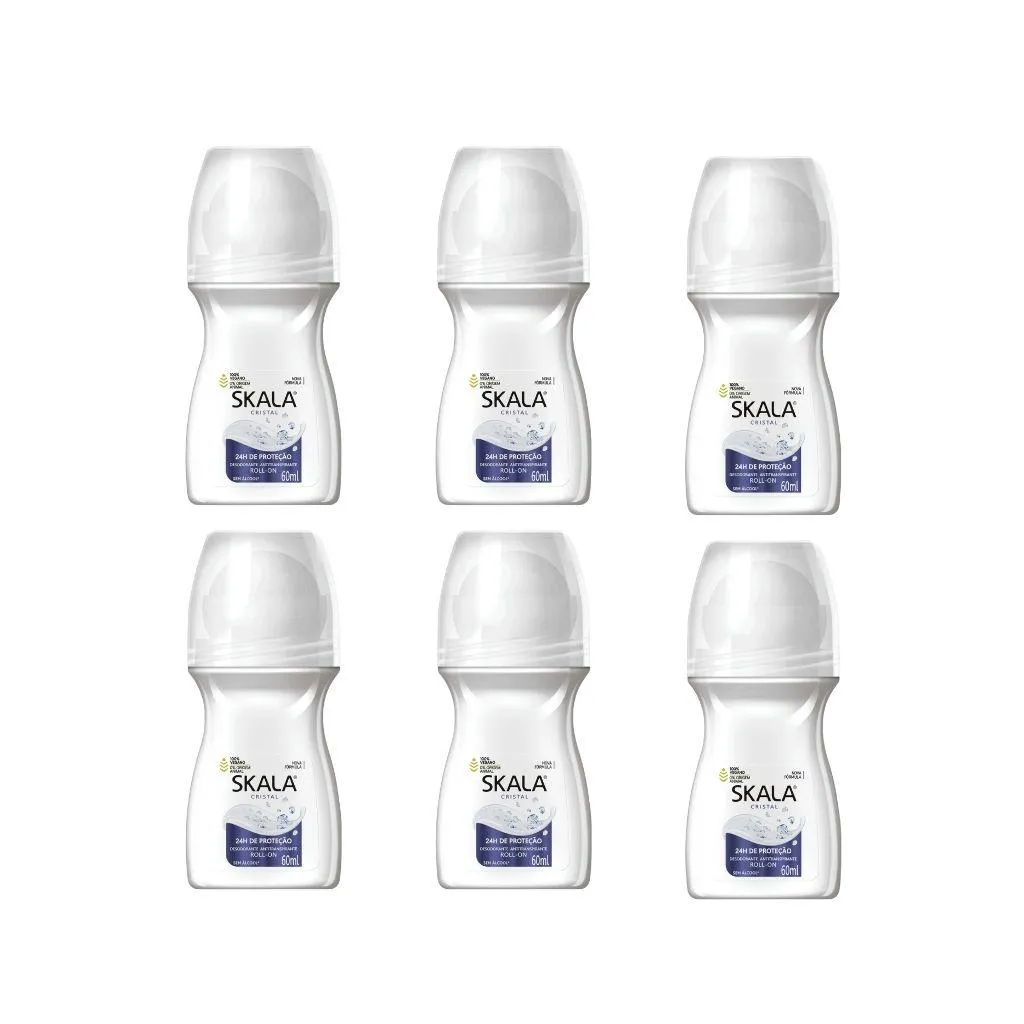 Desodorante Roll-On Skala 60Ml Feminino Cristal - Kit C/ 6Un