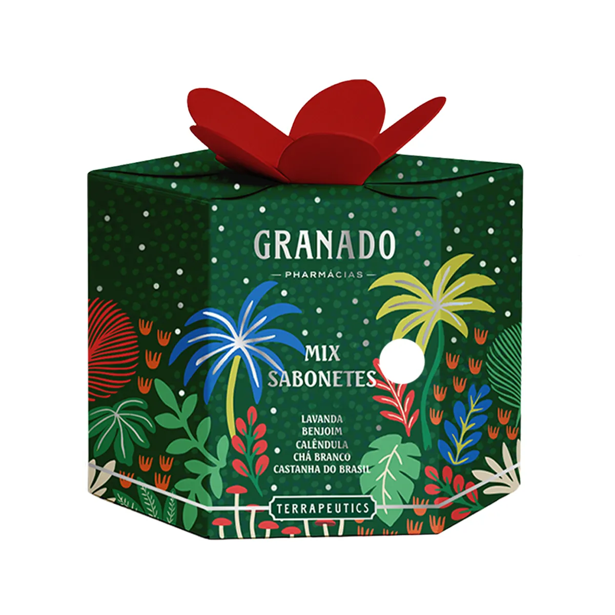 Kit Sabonete em Barra Granado Terrapeutics Calêndula, Lavanda, Castanha do Brasil, Chá Branco, Benjoim 90g 5 Unidades