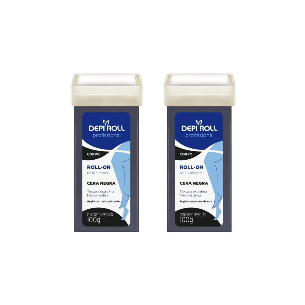 Depilatorio Depiroll Roll-On 100G Negra - Kit C/ 2Un