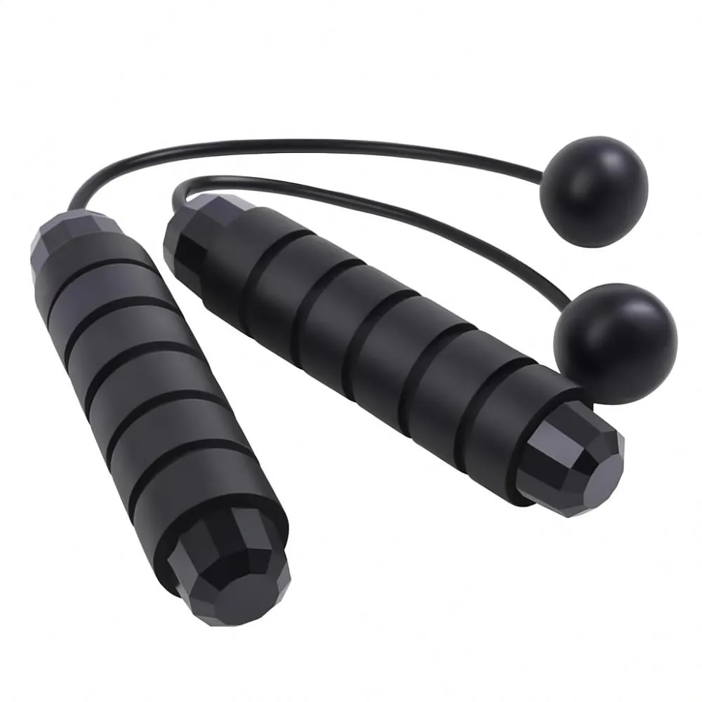 Corda de Pular Portátil sem Fio para Treinamento Funcional Exercício Academia Casa Fitness Preto