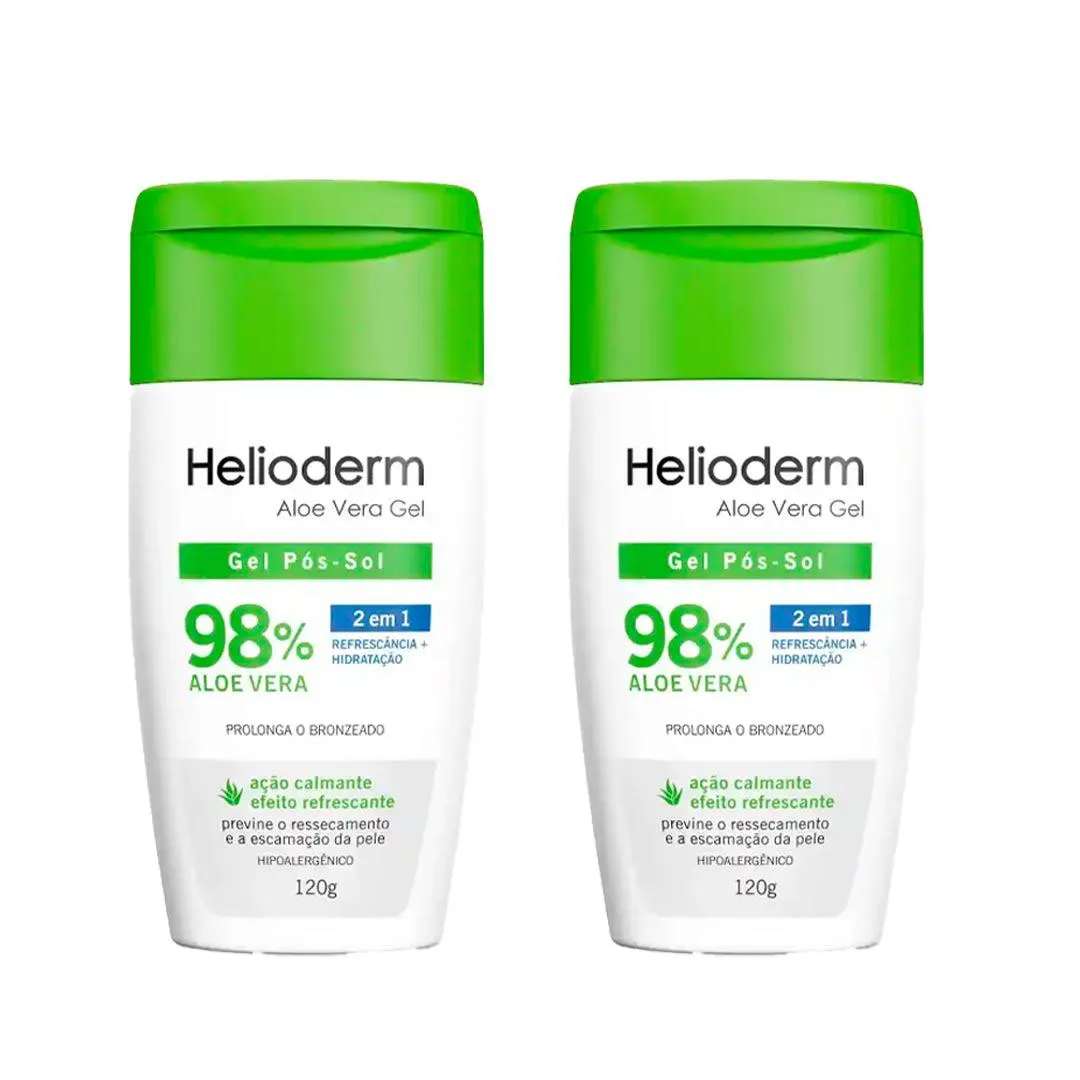Kit 2 Pós Sol Helioderm Aloe Vera Gel 98% - 120Ml - Kley Hertz