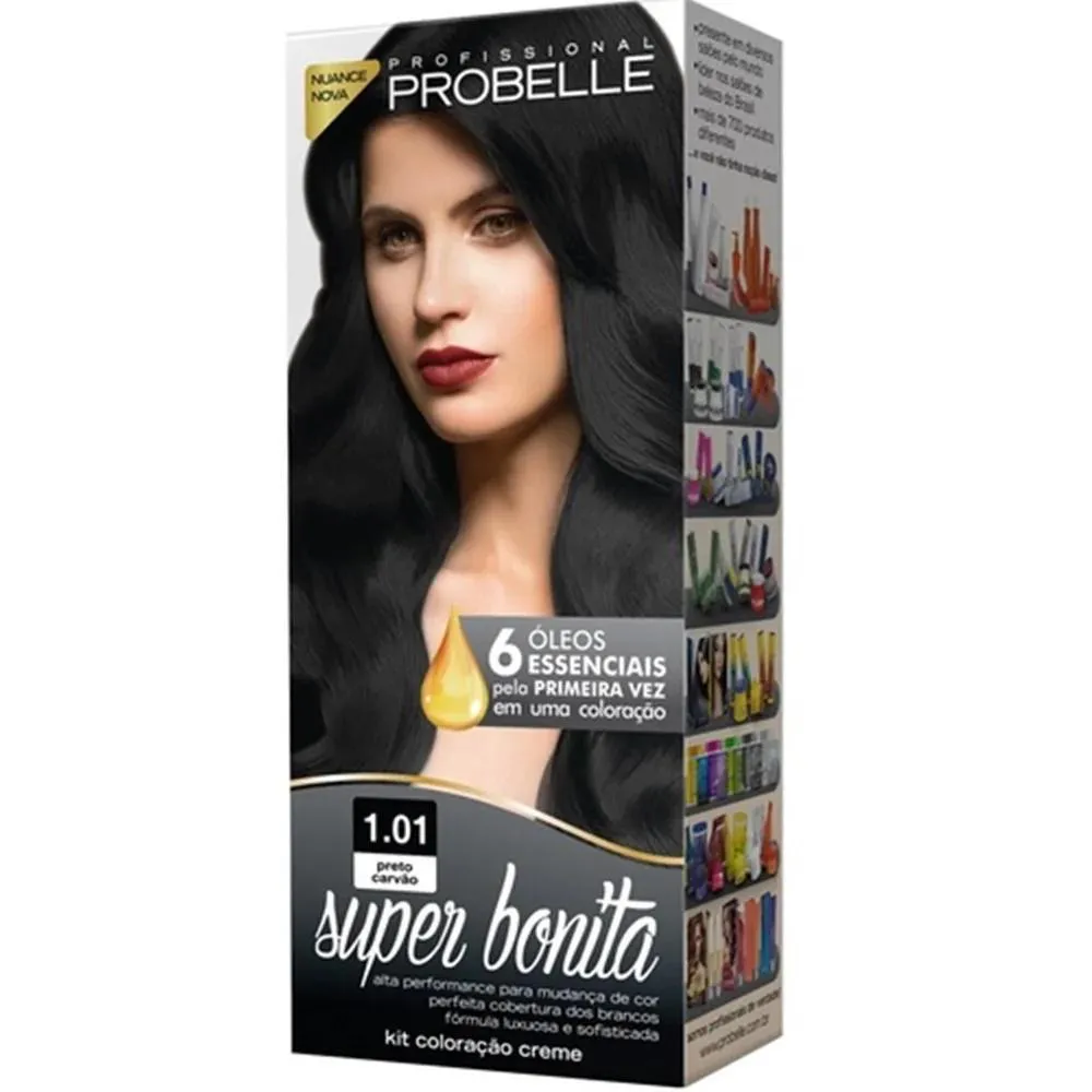 Tintura Probelle Burguesinha sem Amonia 1.01 Preto Carvão