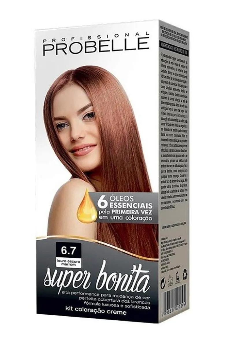 Tintura Probelle Super Bonita 6.7 Louro Escuro Marrom