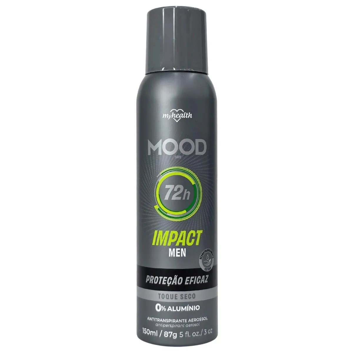 Desodorante Antitranspirante Aerossol sem Alumínio Impact Men Mood Care My Health 150Ml / 87G