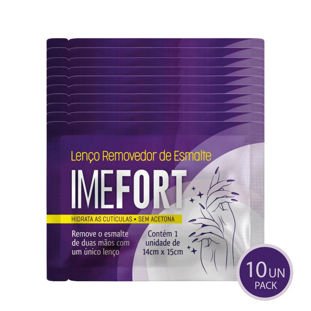 Lenço Removedor de Esmalte - 10 Unidades - Imefort