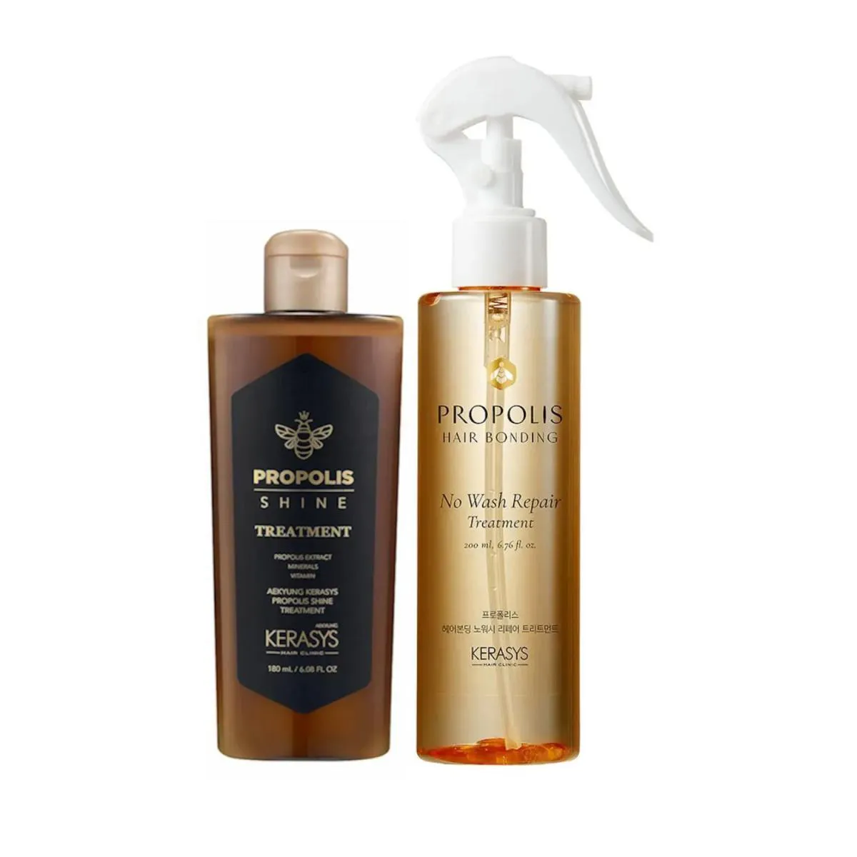 Kerasys Própolis (Tratamento Shine 180Ml + Leave In no Wash 200Ml)