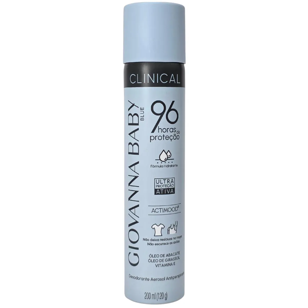 Desodorante Aerossol Blue Clinical 96H Vegano Giovanna Baby 200Ml / 120G