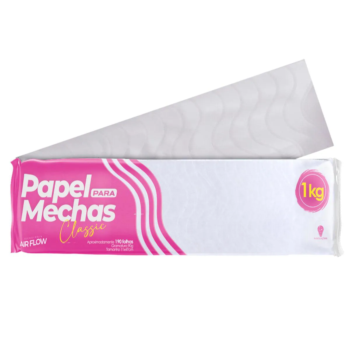 Papel para Mechas Classic Branco 11Cmx47Cm 190 Folhas 1Kg