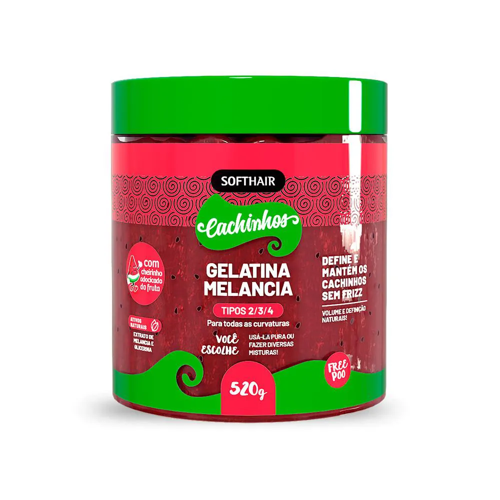 Gelatina Melancia Volume e Definição 520Ml - Softhair