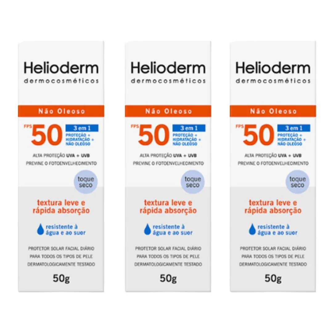 Heliodem Facial Fps50 sem Cor Kit 3 - 50G - Kley Hertz