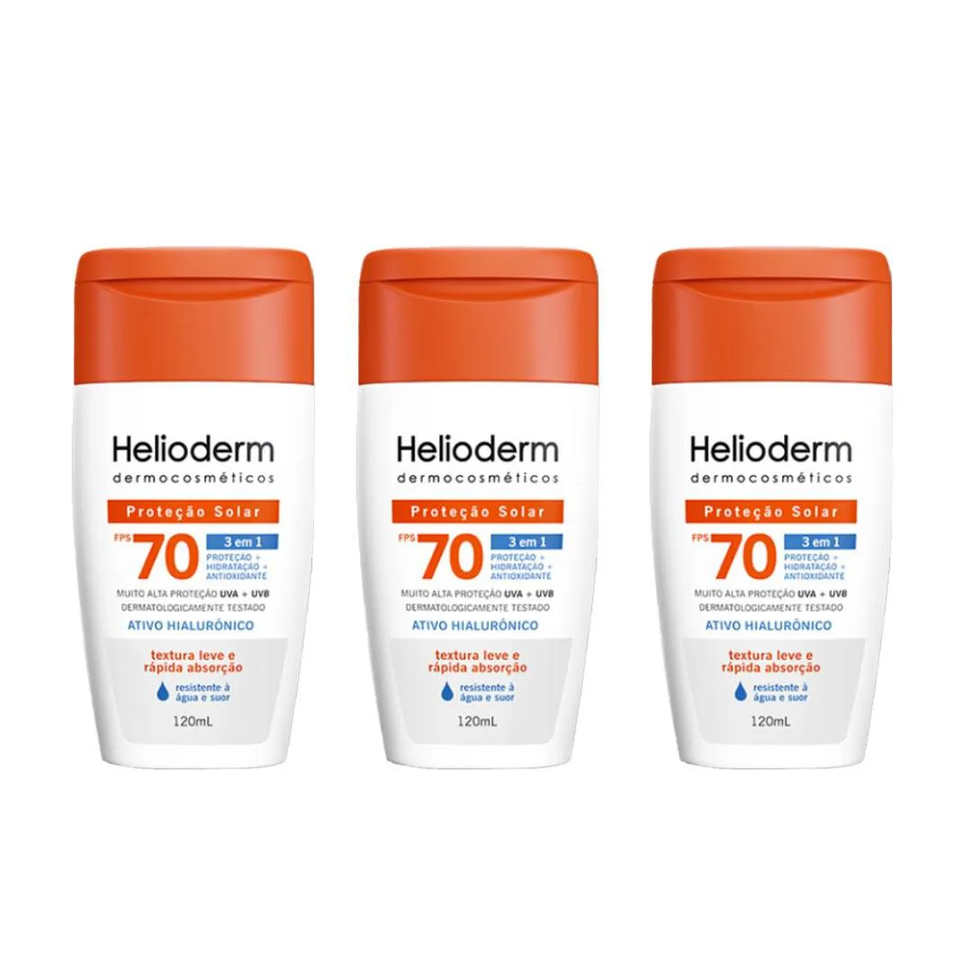 Helioderm Corporal Fps70 Kit 3 - 120Ml - Kley Hertz