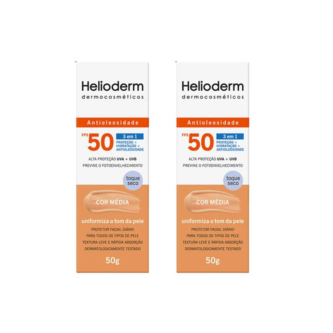 Helioderm Facial Fps50 Cor Média Kit 2 - 50G - Kley Hertz